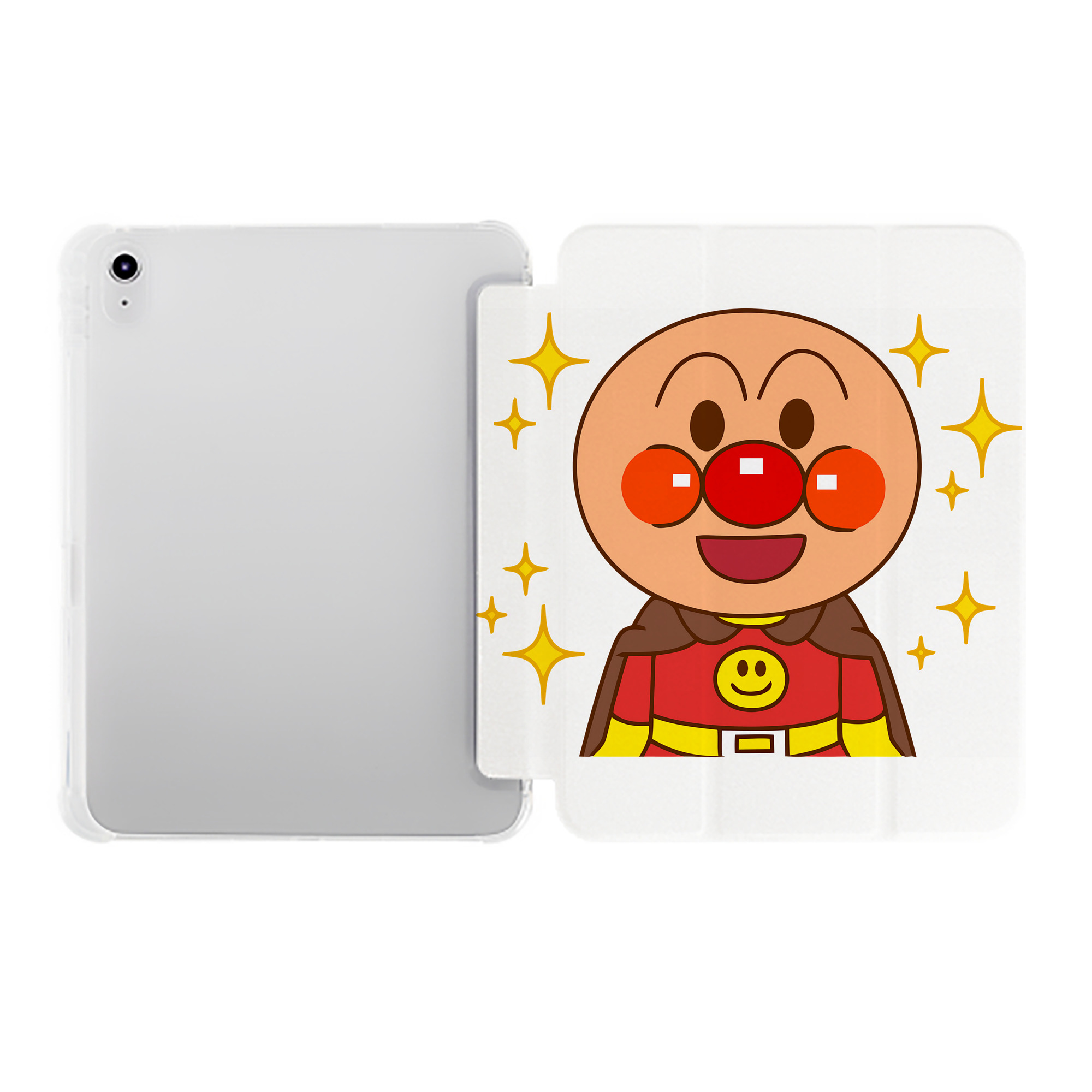 （画像用） アンパンマン Anpanman IPad ケース ペン収納付き 三つ折りスタンド PUレザー×シリコン 対応機種9.5/10.5/10.9インチ